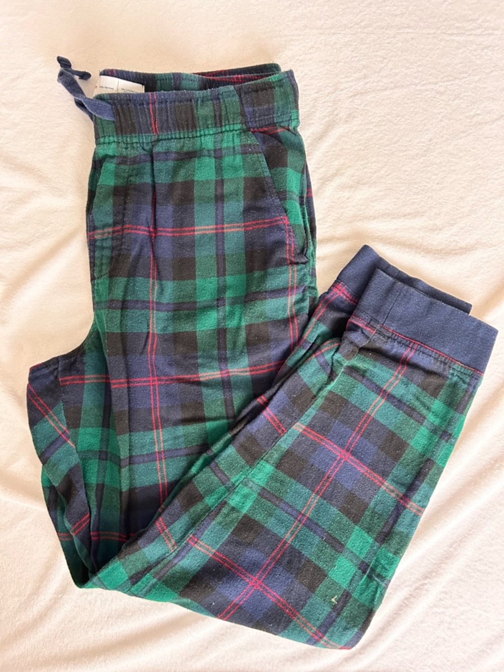 Old Navy Green and Navy Plaid Lounge Joggers